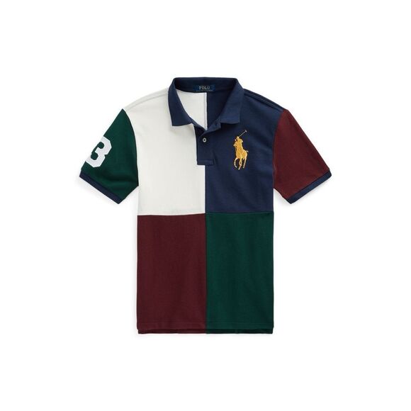 Polo Ralph Lauren Color-Blocked Big Pony Cotton Polo Shirt M(10-12) NWT in pkg - Picture 1 of 4
